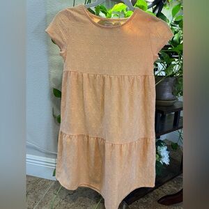 wonder nation Peach Lace Tiered Dress for Girls